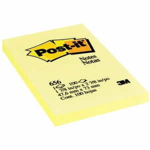 Notas Post-it, Amarillas, 47,6 mm x 73 mm, 1 Block/ Paquete, 100 Hojas/ Bloc