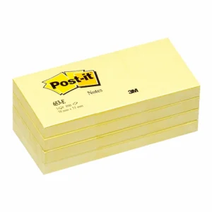 Notas Post-it, Amarillas, 38 mm x 50 mm, 12 Blocs, 100 Hojas