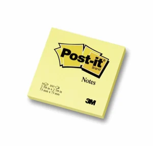 Notas Post-it, Amarillas, 76 mm x 76 mm, 100 Hojas/ Bloc