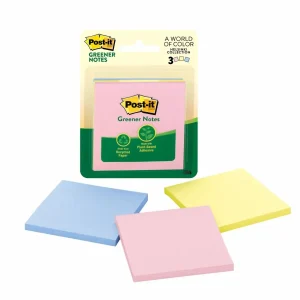 Notas Post-it, Colección Helsinki, 76 mm x 76 mm, 3 Blocs/ Paquete, 50 Hojas/ Bloc