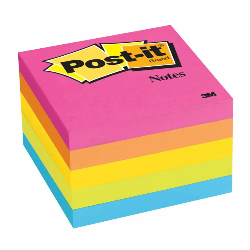 Notas Post-it®, Colección Neón, 76 mm x 76 mm, 5 Blocs / Paquete