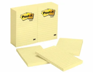 Notas Post-it, Color Amarillo, Rayadas, 101 mm x 152 mm, 100 hojas