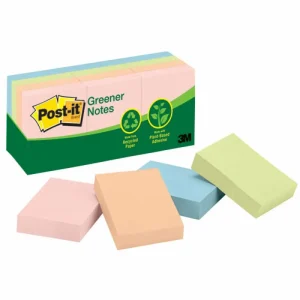 Notas Post-it, Colores Pastel, Tamaño Pequeño, 12 Blocs, 34.9 mm x 47.6 mm