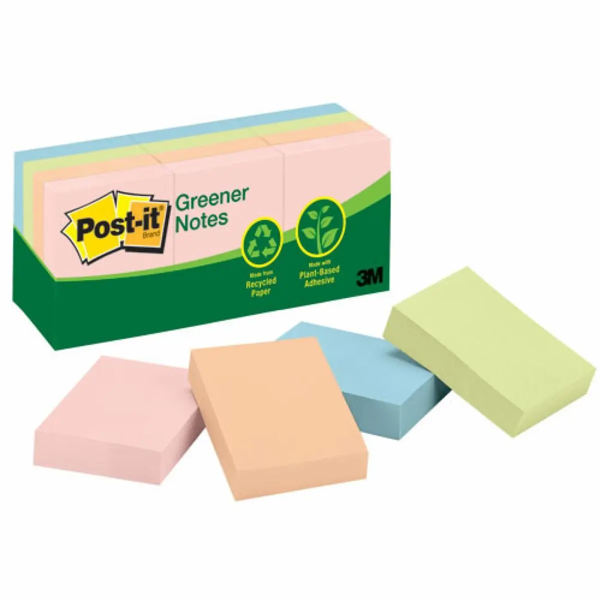Notas Post-it, Colores Pastel, Tamaño Pequeño, 12 Blocs, 34.9 mm x 47.6 mm