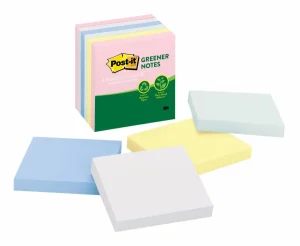 Notas Post-it, Colores Pastel, 76 mm x 76 mm, 450 Hojas
