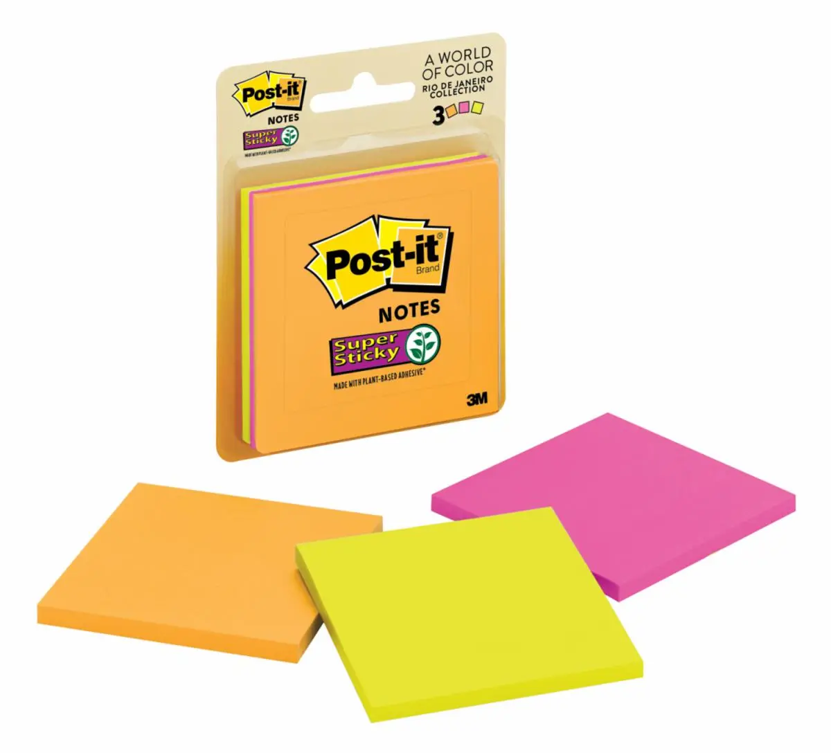 Notas Super Adhesivas Post-it, Colores Ultra, 7,6 cm x 7,6 cm, 135 Hojas