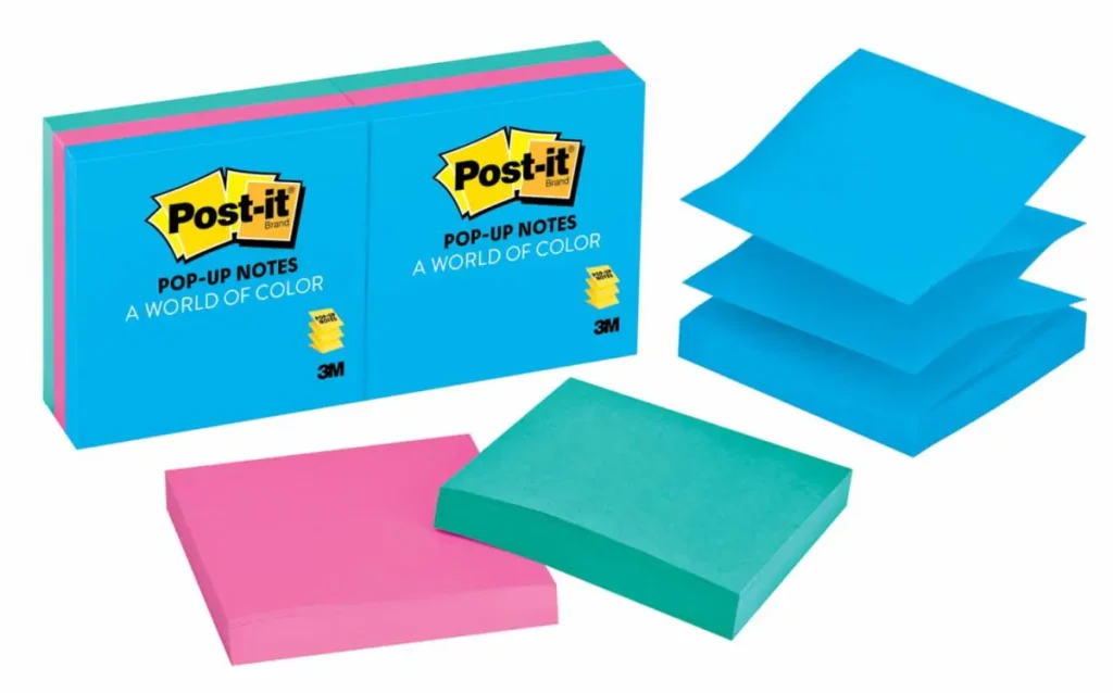 Notas Super Adhesivas Post-it®, Colección Pop-up Jaipur, Colores Ultra, 540 hojas, 7,6 x 7,6 cms