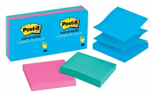 Notas Super Adhesivas Post-it, Colección Pop-up Jaipur, Colores Ultra, 540 hojas, 7,6 x 7,6 cms