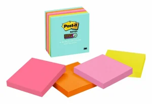 Notas Súper Adhesivas Post-it, 76 mm x 76 mm, 6 Blocs, 65 Hojas/Bloc