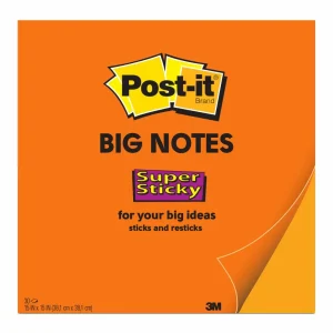 Notas Super Adhesivas Post-it, Big Notes, 38,1 cm x 38,1 cm, Naranja Neón