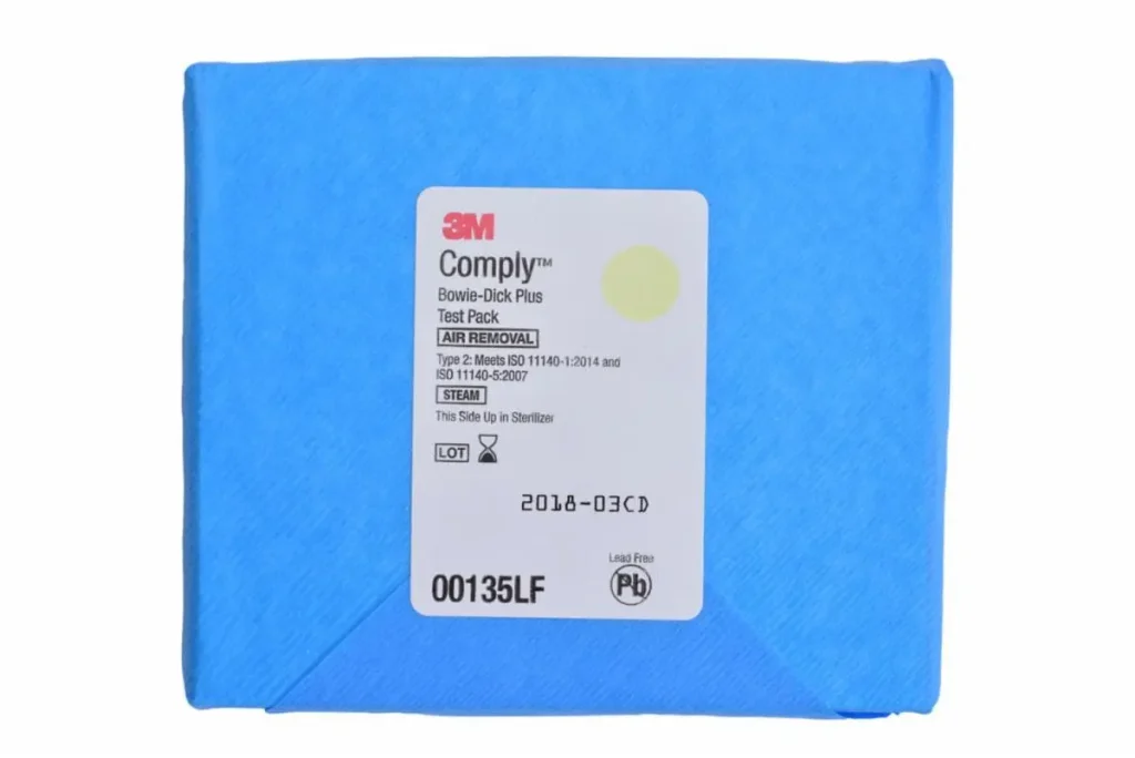 Paquete de Pruebas 3M™ Comply™ Bowie-Dick Plus, 00135LF, 12.7 cm x 11.11 cm, 5/Caja