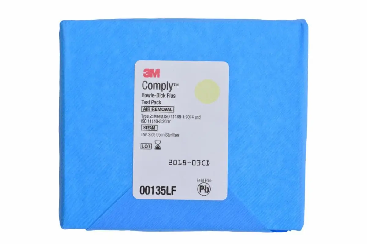 Paquete de Pruebas 3M Comply Bowie-Dick Plus, 00135LF, 12.7 cm x 11.11 cm, 5/Caja