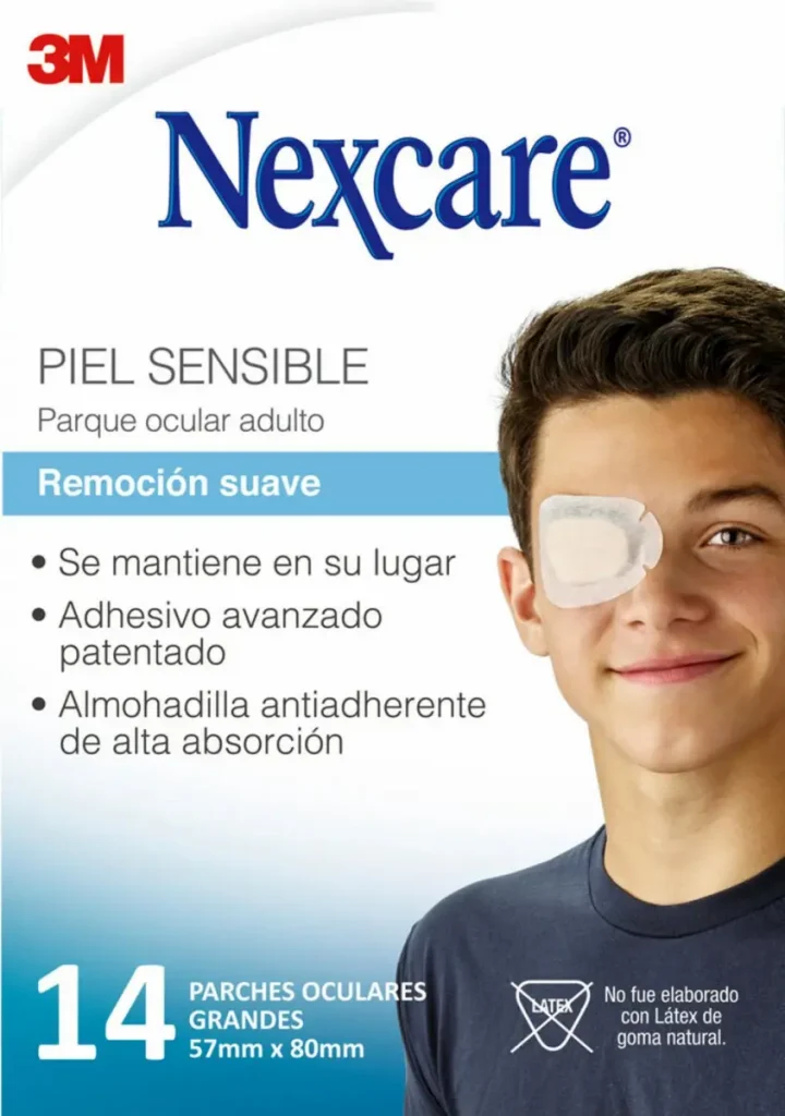 Parche Ocular Nexcare™, Remoción Suave, Adultos, 57 mm x 80 mm, 14 Unidades