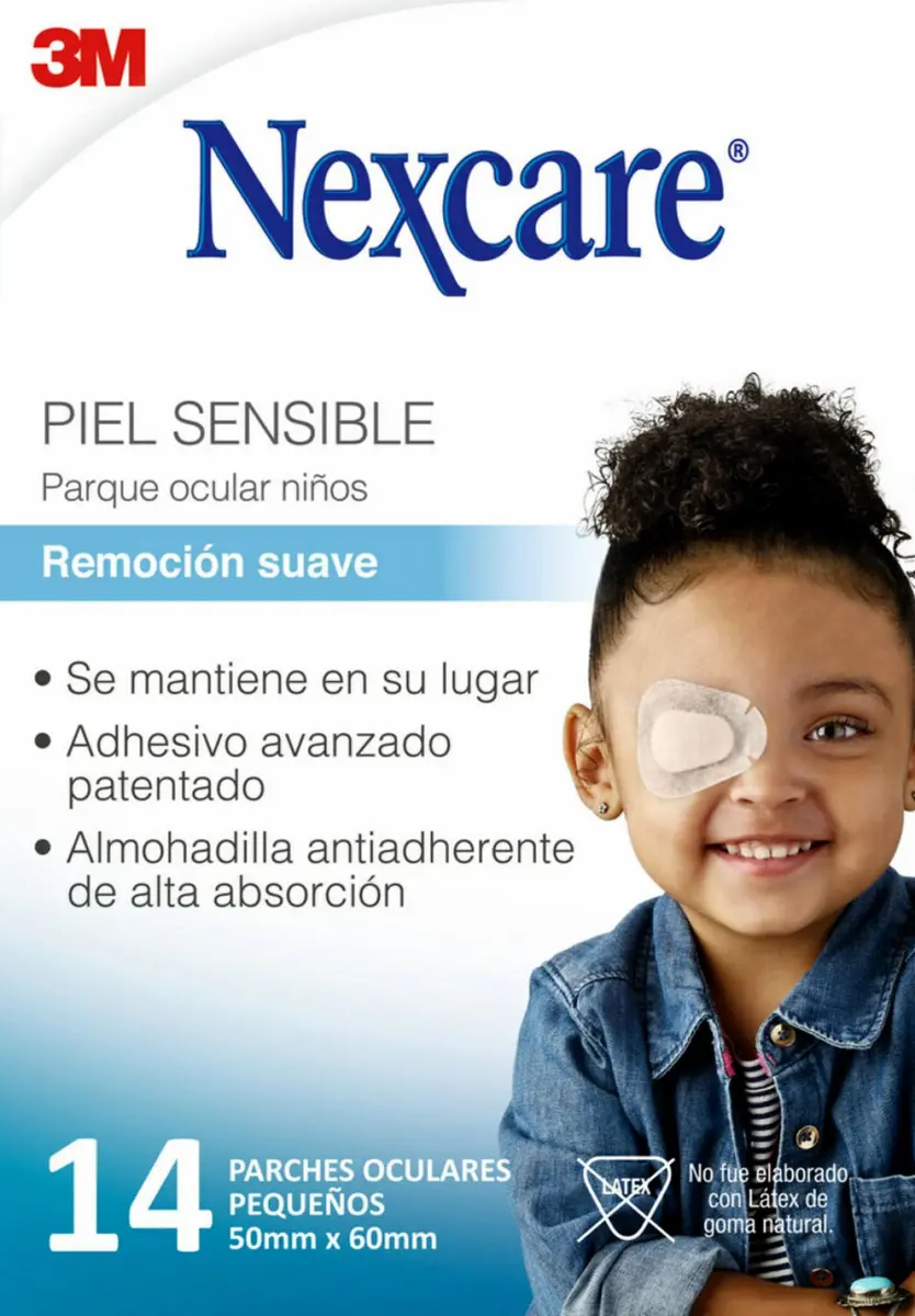Parche Ocular Nexcare, Remoción Suave, Niños, 14 Unidades