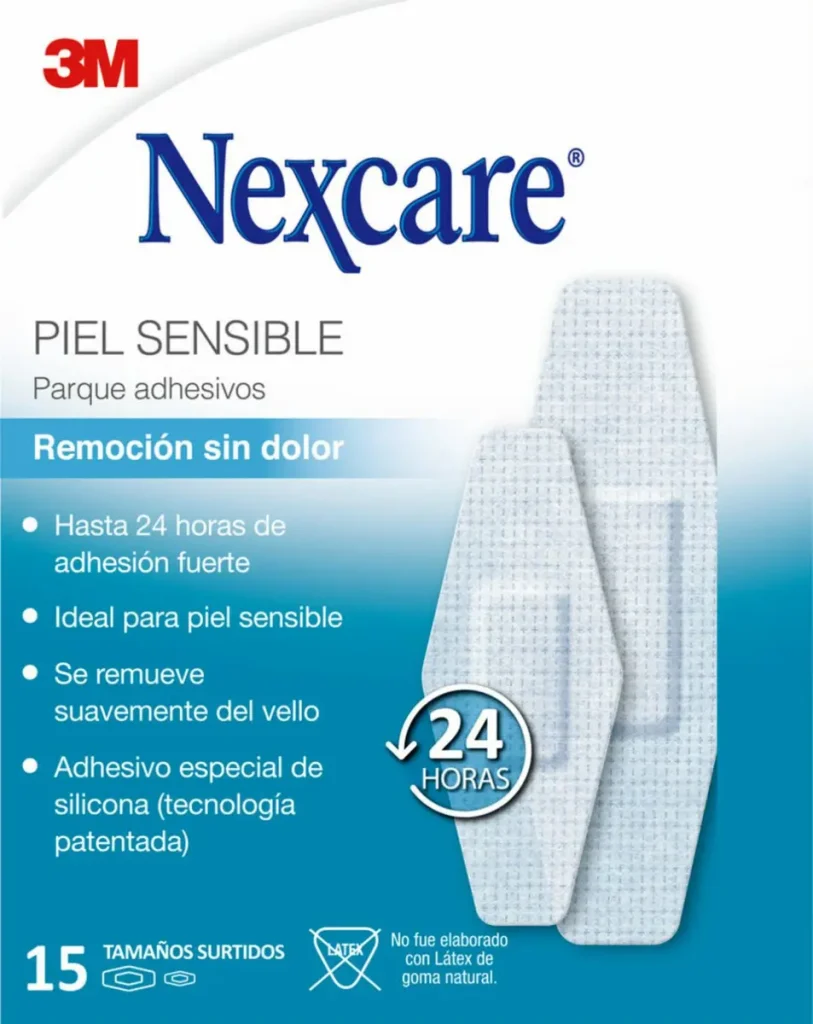 Parche Remoción Sin Dolor Nexcare™, Gris, 15 Unidades