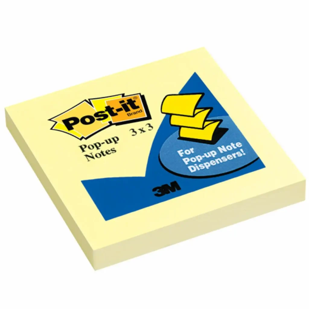 Post-it® Pop-Up Notas Adhesivas R330, color amarillo 7,6 x 7,6 cms, 100 hojas