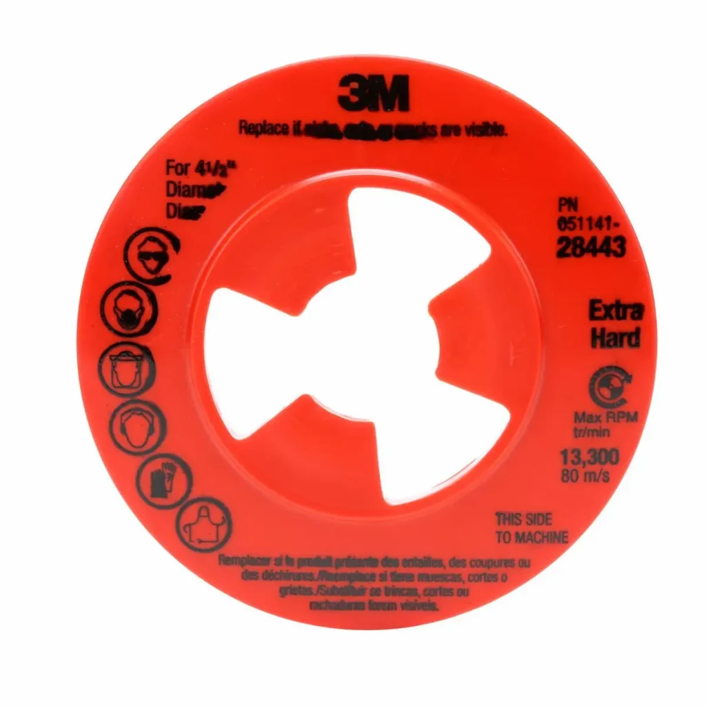 Respaldo de Disco Ribeteado 3M™ 28433, Rojo, Extraduro, 115 mm, 10/Caja