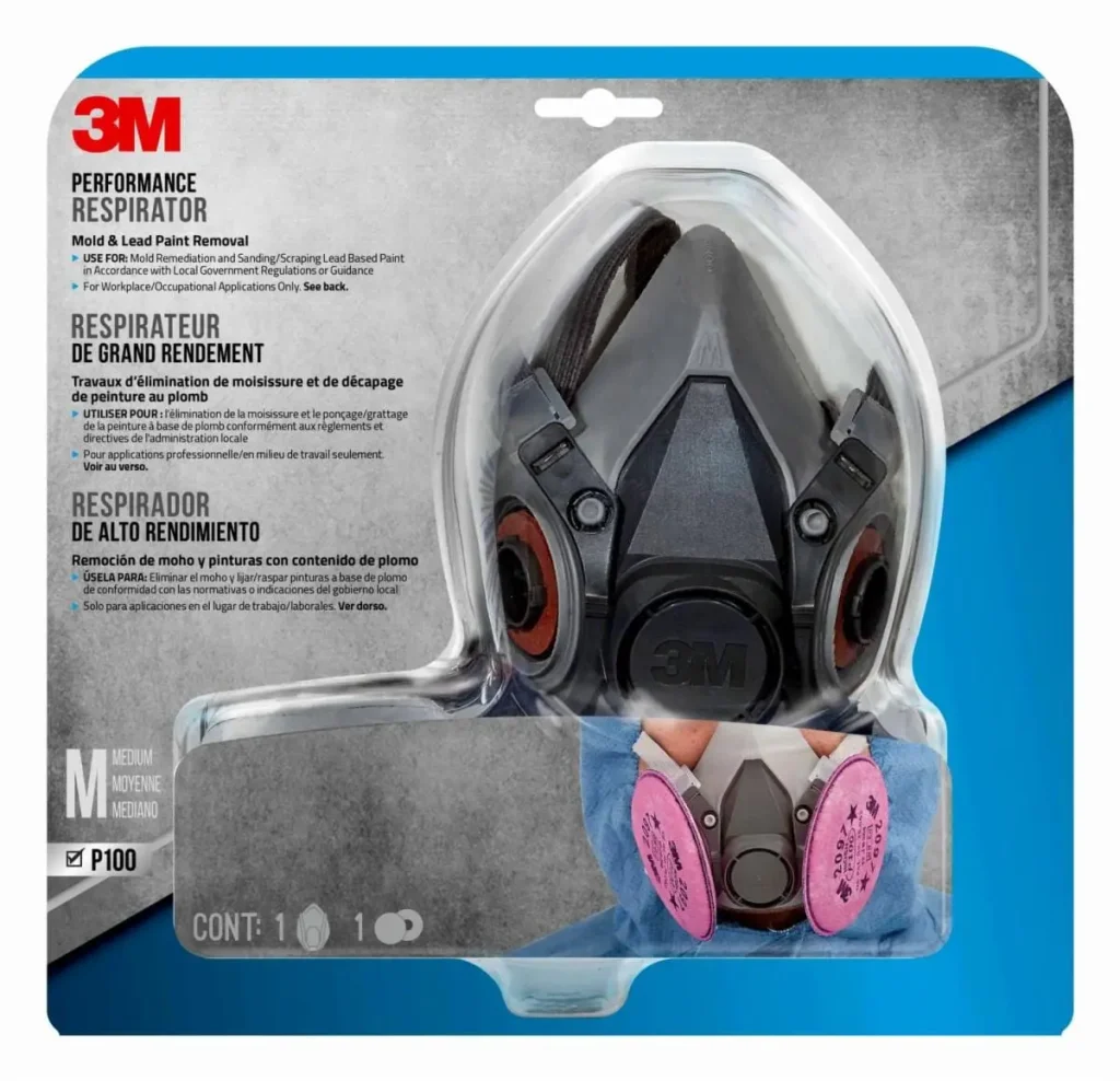 Respirador Reutilizable 3M™ , Medio Rostro, Serie 6000 con Filtro contra Partículas y Niveles Molestos de Vapores Orgánicos