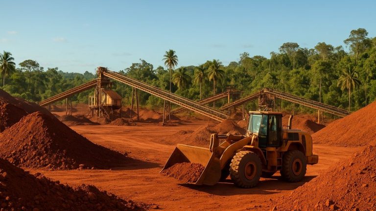 Imagen referencial generada mediante IA de una operación minera en Australia relacionada con Rio Tinto