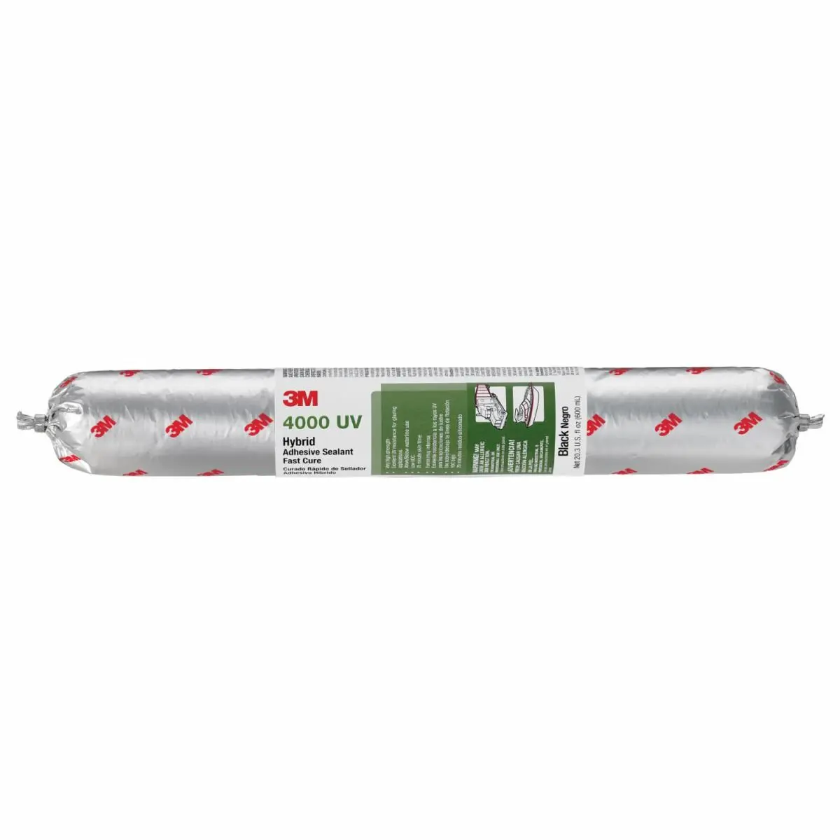 Sellador Adhesivo Marino 3M 4000 UV, Negro, Paquete de 600 mL, 12 por Caja