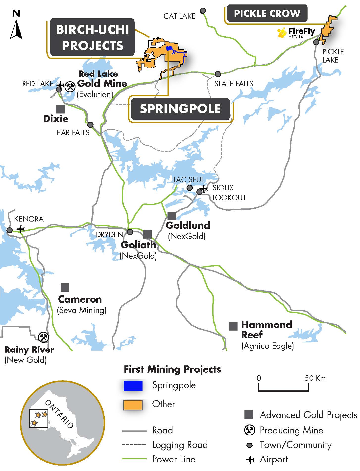 Proyecto Springpole Gold de First Mining en Ontario, Canadá