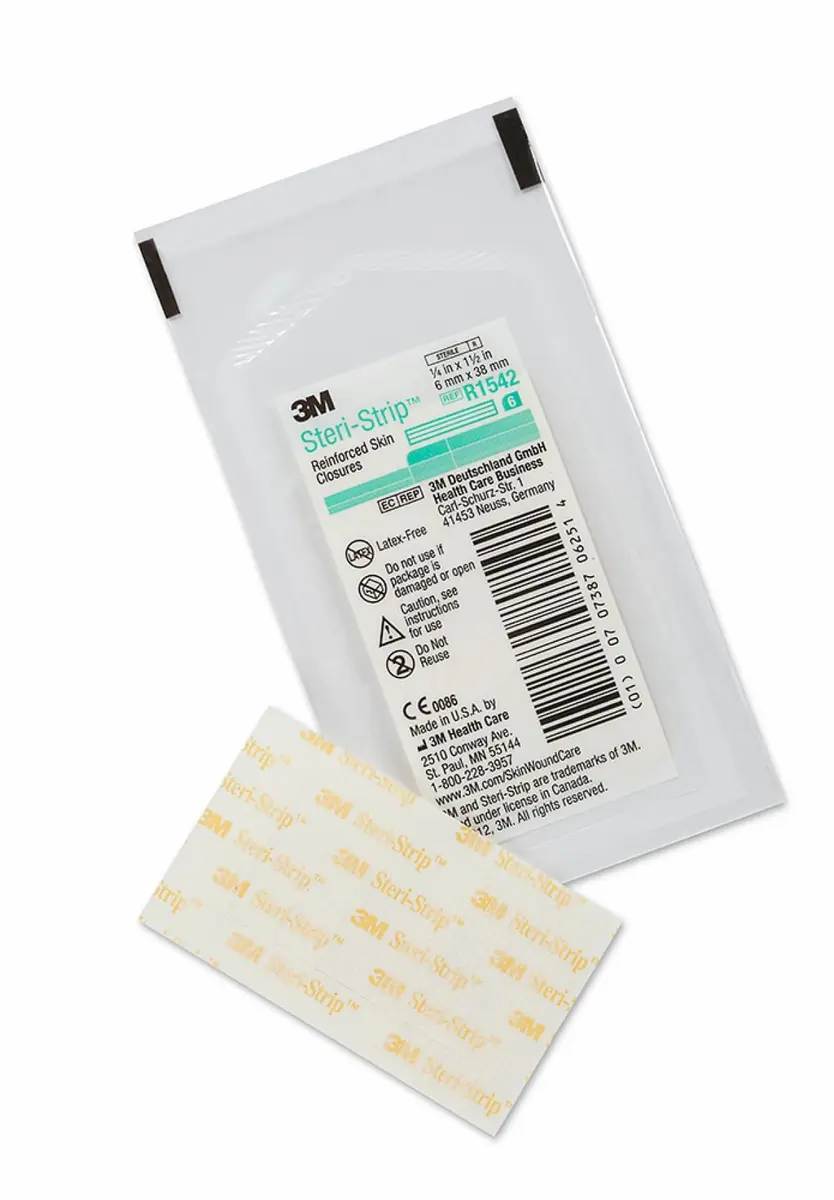 Suturas Cutáneas Adhesivas 3M Steri-Strip R1542, Blanca, 6 mm x 38 mm, 4/Caja