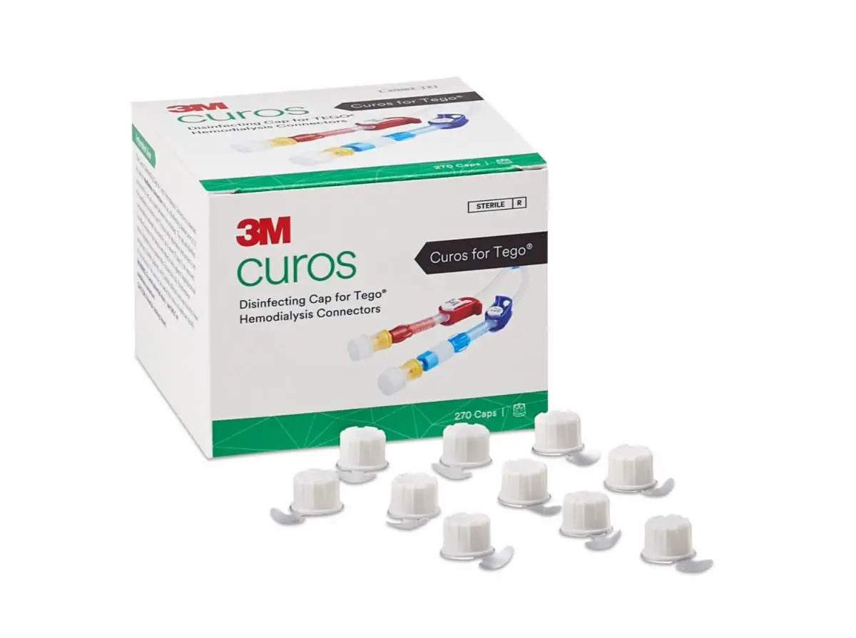 Tapa Desinfectante 3M Curos para Conectores de Hemodiálisis Tego CTG1-270, 270/Package, 8 Packages/Caja