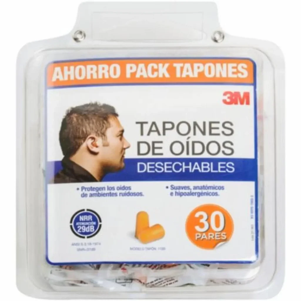 Tapón Auditivo Desechable 3M™, 29dB, 30/Caja, Ahorro Pack