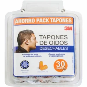 Tapón Auditivo Desechable 3M, 29dB, 30/Caja, Ahorro Pack