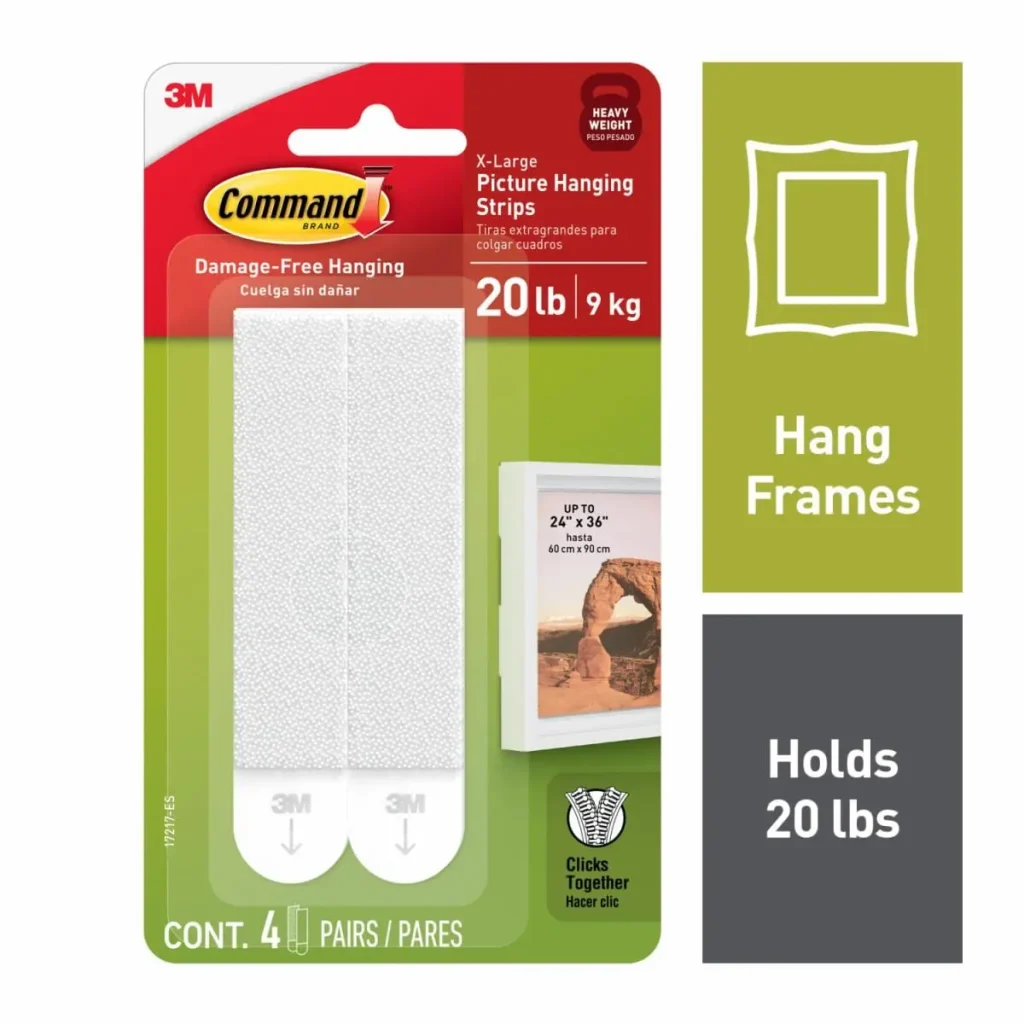 Tiras Blancas para Colgar Cuadros Command™ de 9.07 kg, 4 Pares