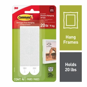 Tiras Blancas para Colgar Cuadros Command de 9.07 kg, 4 Pares