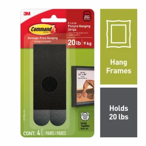 Tiras Negras para Colgar Cuadros Command de 9.07 kg, 4 Pares