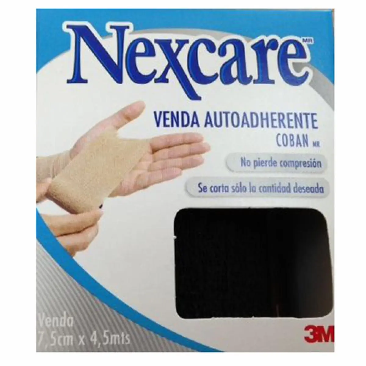 Venda Elástica Nexcare Coban, Negro, 7.5 cm x 4.5 m, 1/Caja