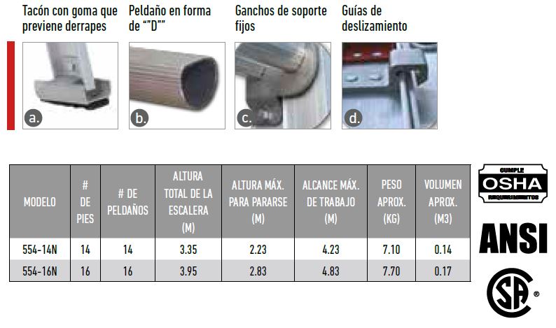 ESCALERA ALUMINIO TELESCOPICA 554-16