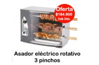 Asador Electrico Giratorio 3 Pinchos