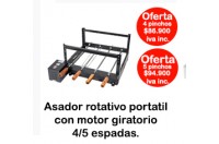 Asador Rotativo Portatil 4/5 Pinchos