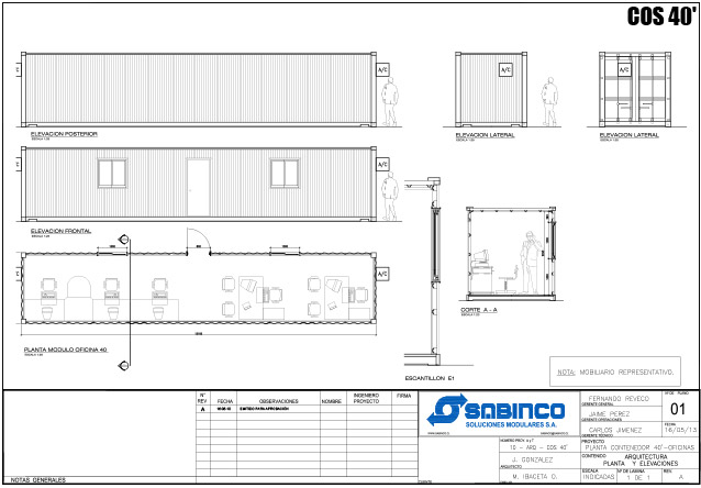 Contenedor Oficina Simple 40