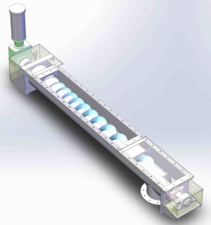 Jenike-mass-flow-screw-model