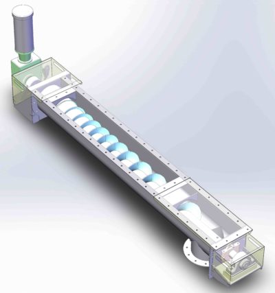 Jenike-mass-flow-screw-model