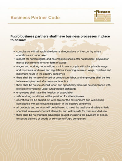 Fugro Business Partner Code