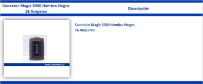 Magic 5300 Hembra Negra 16 Amperes Grande