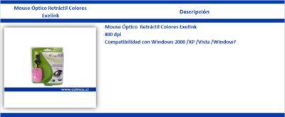 Mouse Óptico Retráctil Colores Exelink