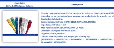 Cable Patch CAT5e 0,9 Mts