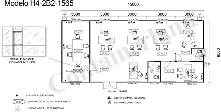 Contenedor Modelo H4-2B2-1565